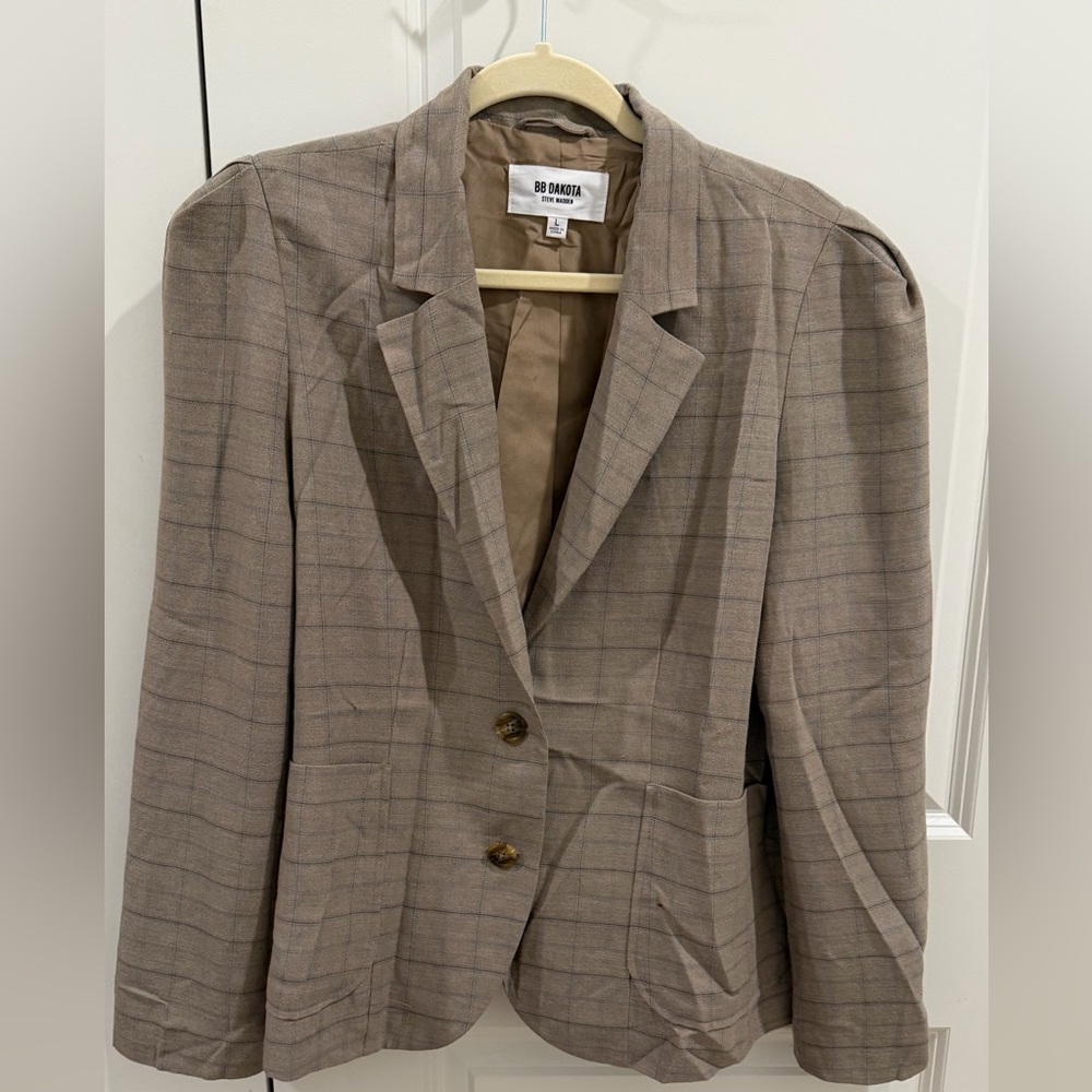 BB Dakota Tan Plaid Blazer